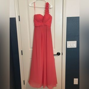Ever Pretty One Shoulder Bridesmaid Dress Coral Size 6